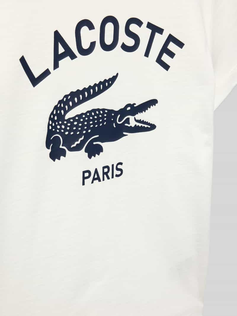 Lacoste T-shirt met labelprint en ronde hals