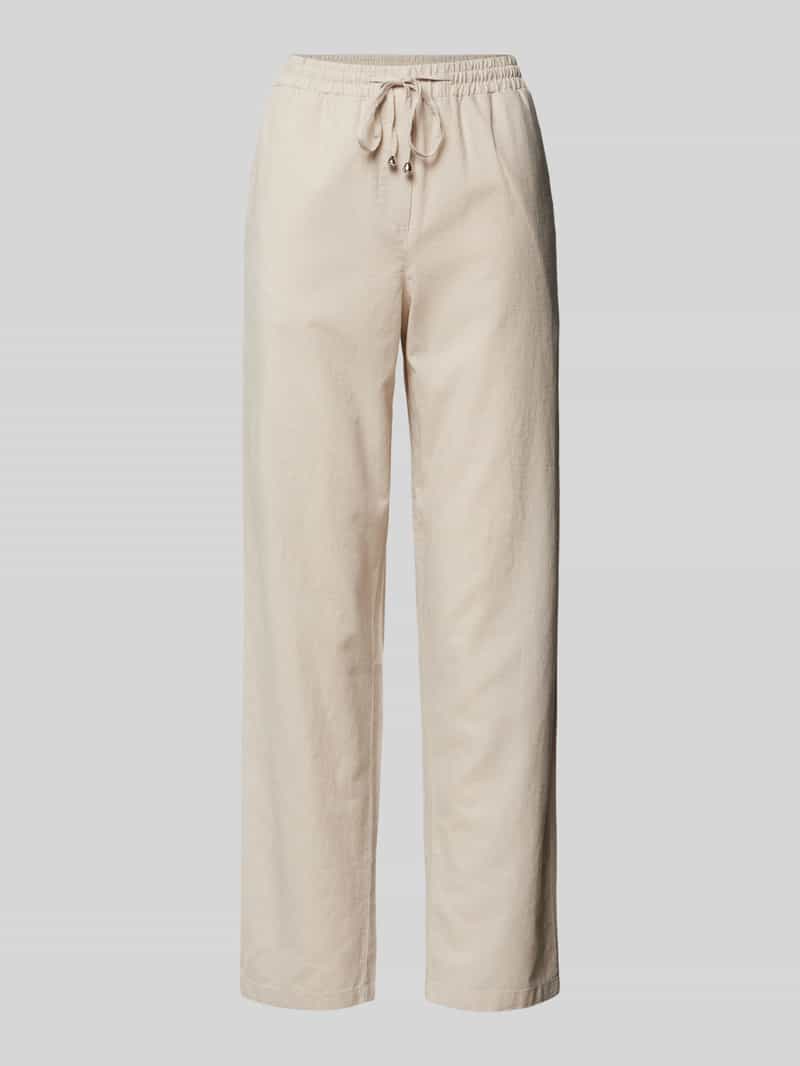 milano italy Straight leg linnen broek met tunnelkoord