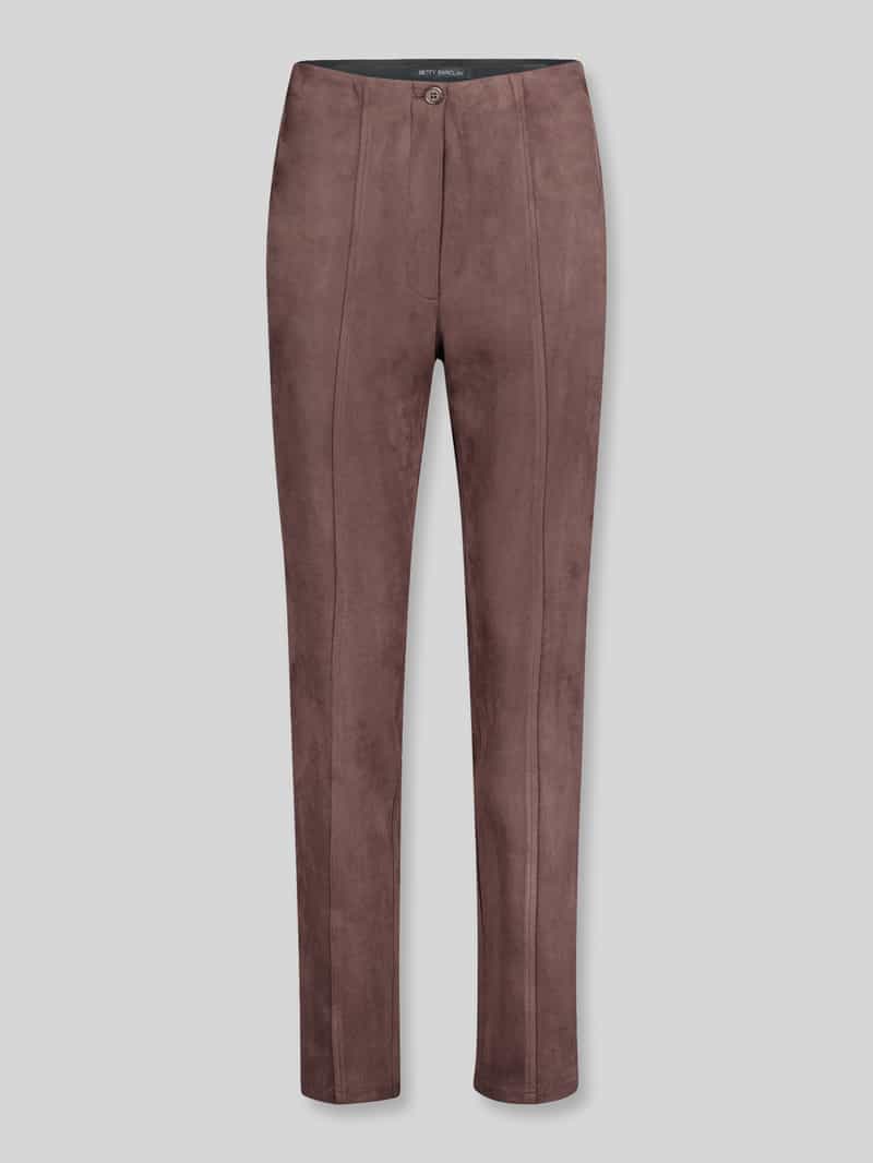 Betty Barclay Broek van imitatieleer met logodetail