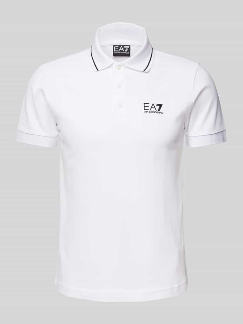 EA7 Emporio Armani Slim fit poloshirt met labelprint, model 'TRAIN CORE'