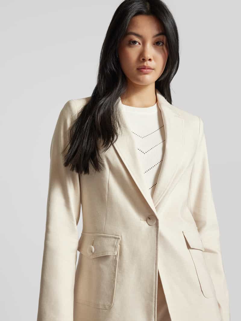 comma Linnen blazer met klepzakken