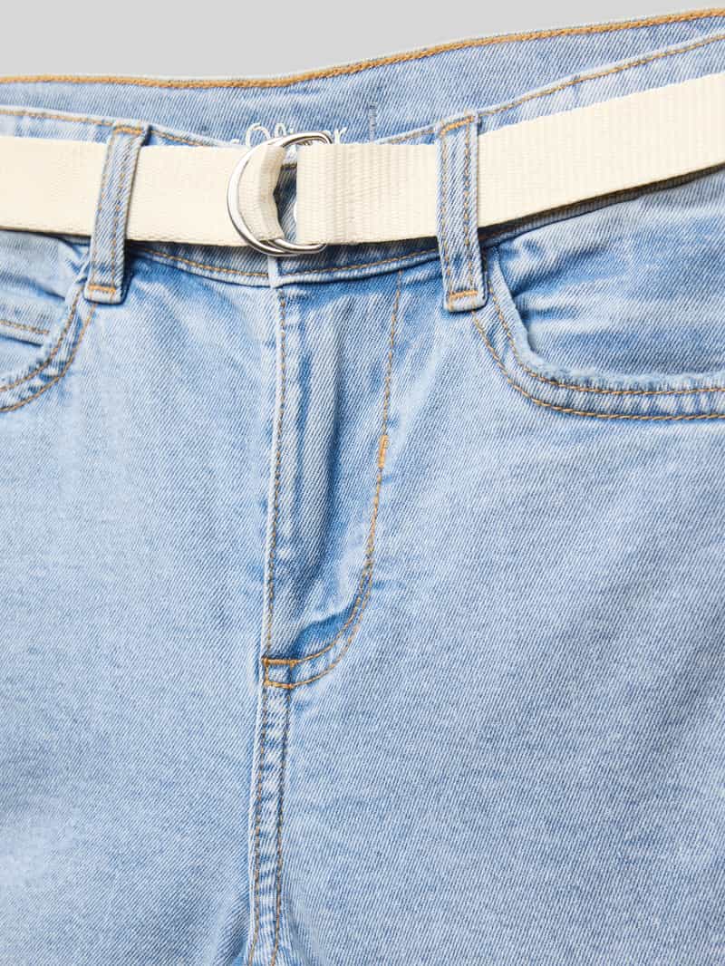 s.Oliver RED LABEL Korte slim fit jeans met geïntegreerde riem