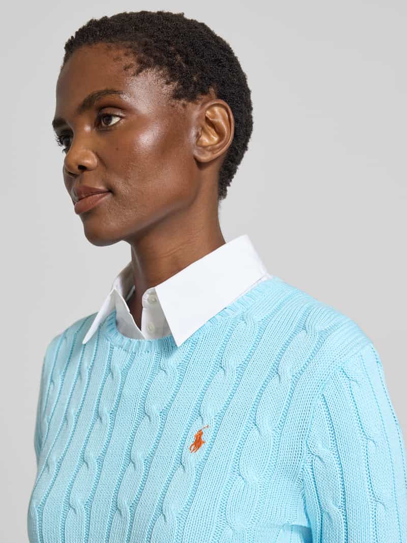 Polo Ralph Lauren Gebreide pullover met kabelpatroon model 'JULIANNA'