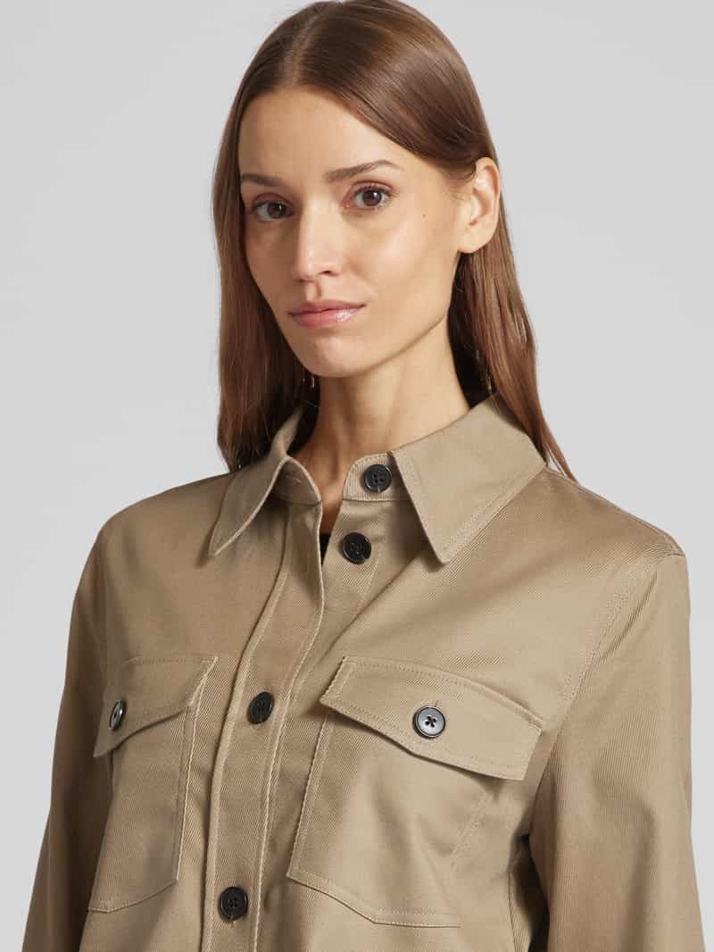 Marc O'Polo Boxy fit overshirt van een mix van biologisch katoen en lyocell
