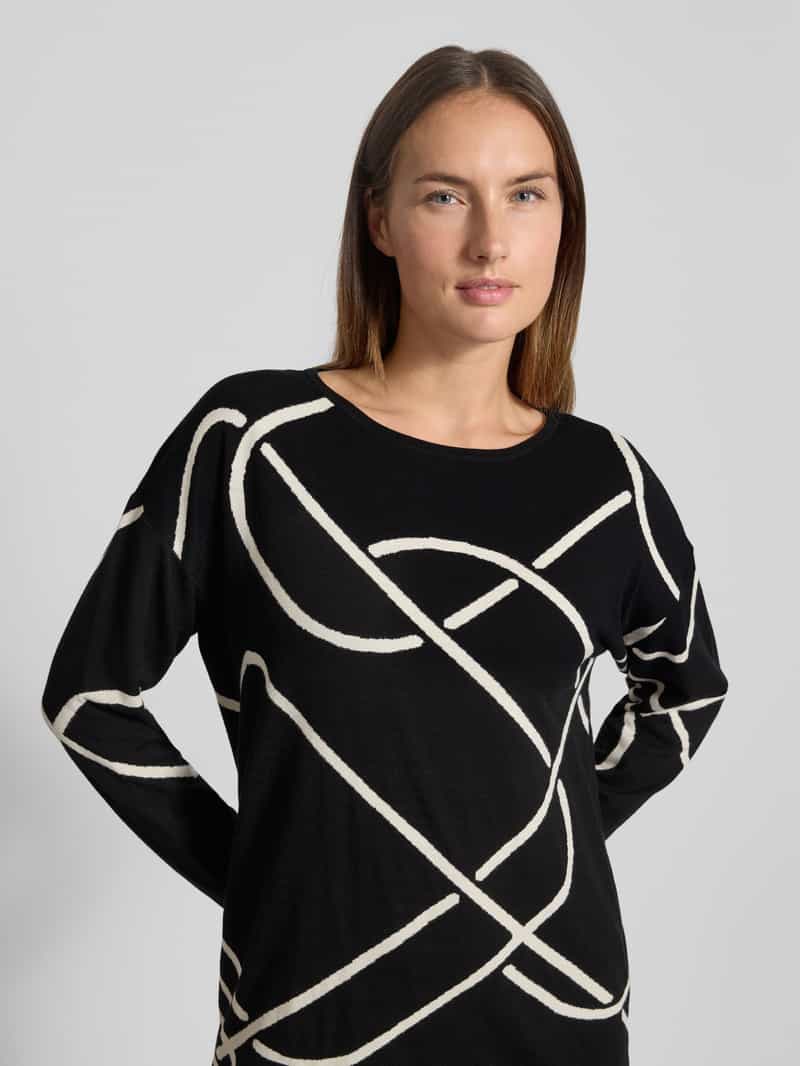 s.Oliver BLACK LABEL Knielange gebreide jurk van viscosemix
