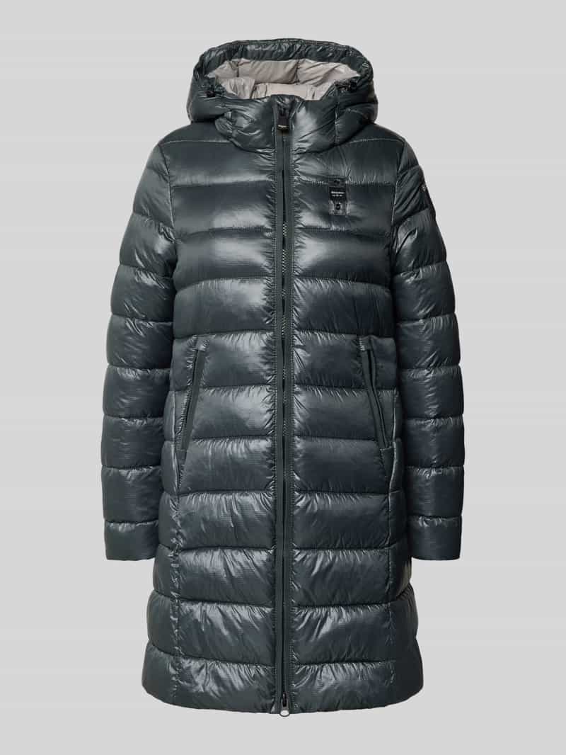 Blauer Usa Gewatteerde lange jas met Sorona -vulling model 'Adelaide'