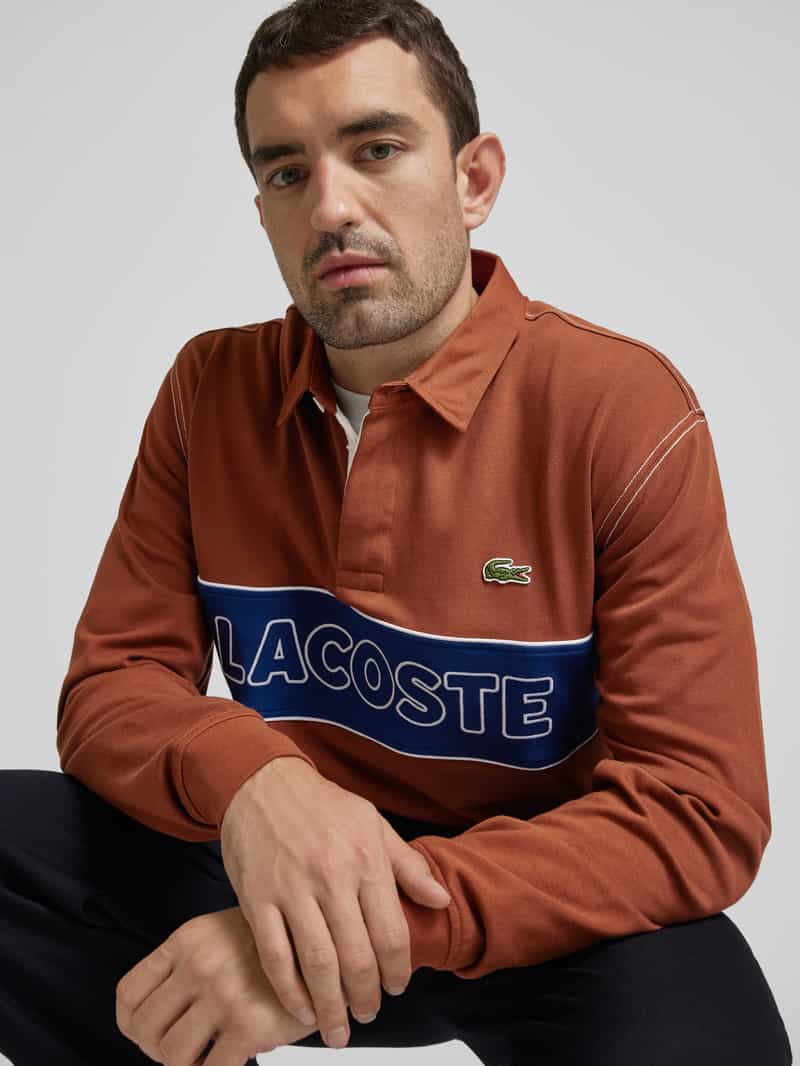 Lacoste Relaxed fit poloshirt met labelstitching