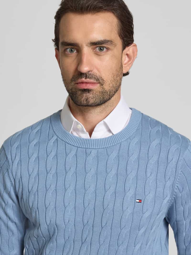 Tommy Hilfiger Regular fit gebreide pullover van zuiver katoen