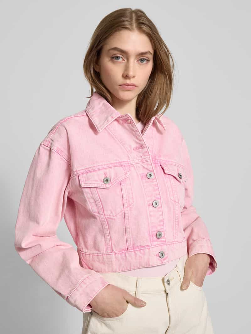Hugo Blue Kort jeansjack met borstzakken model 'Galatea'
