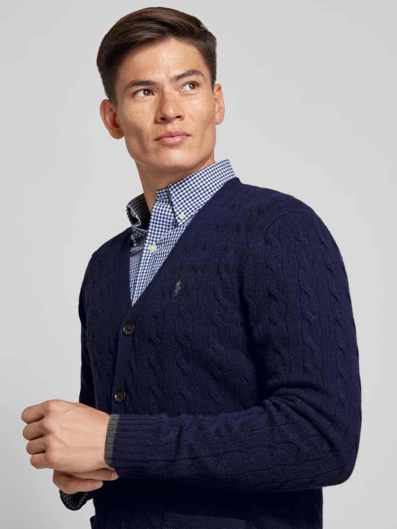 Polo Ralph Lauren Gebreid jack van een mix van katoen en kasjmier met V-hals