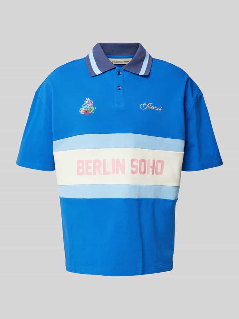 PROHIBITED Regular fit poloshirt met labelprint