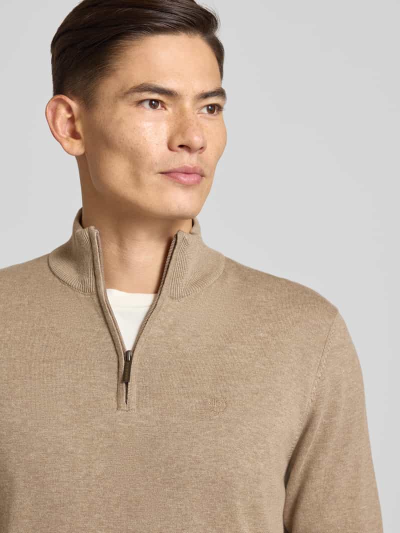 Bugatti Gebreide pullover met opstaande kraag