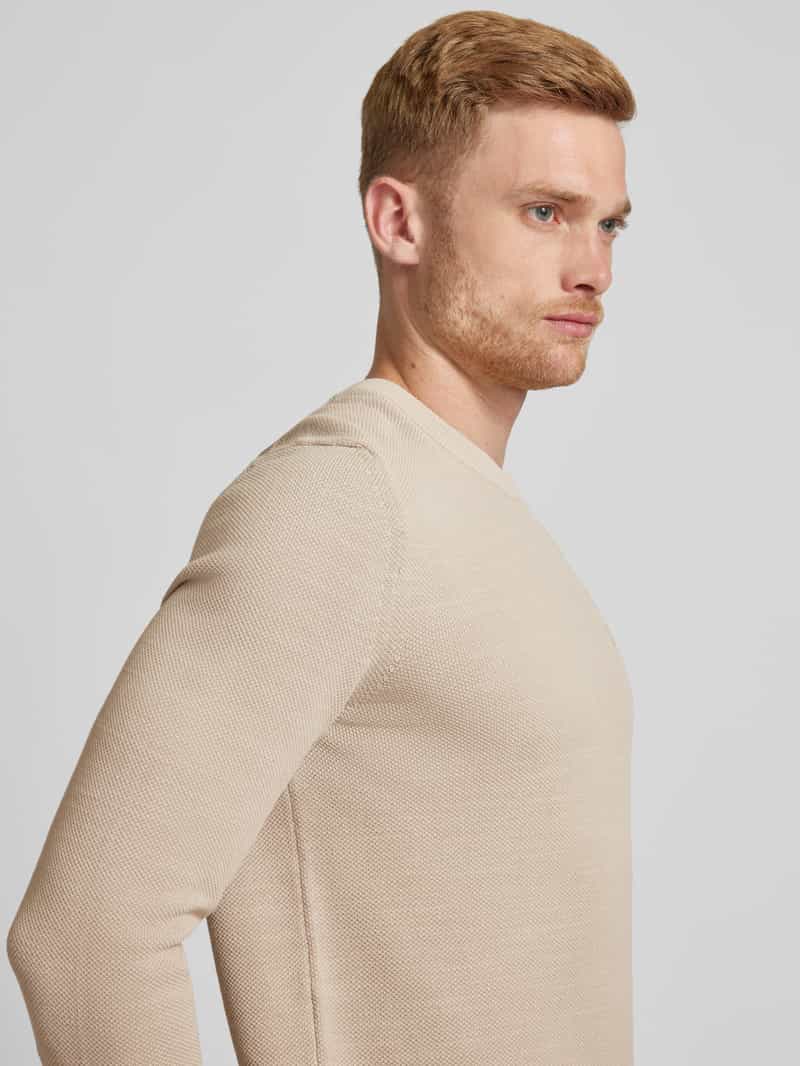 Marc O'Polo Gebreide pullover met labelstitching