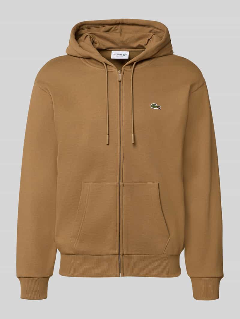 Lacoste heren hoodie sweatsvest - cookie lichtbruin