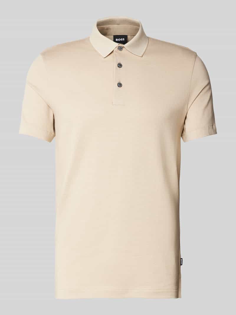 Boss Slim fit poloshirt met labeldetail model 'Pitton'
