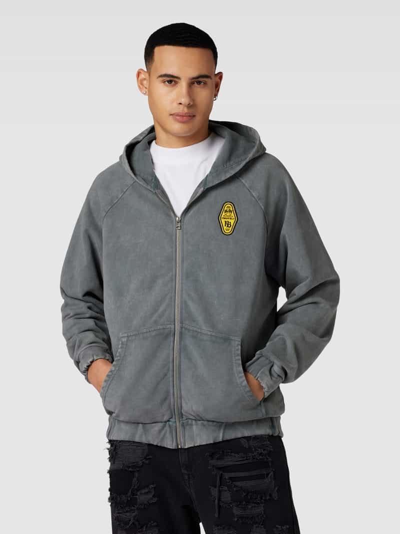 Sweatjack met motiefprint aan de achterkant, model 'MOTEL' No Bystanders