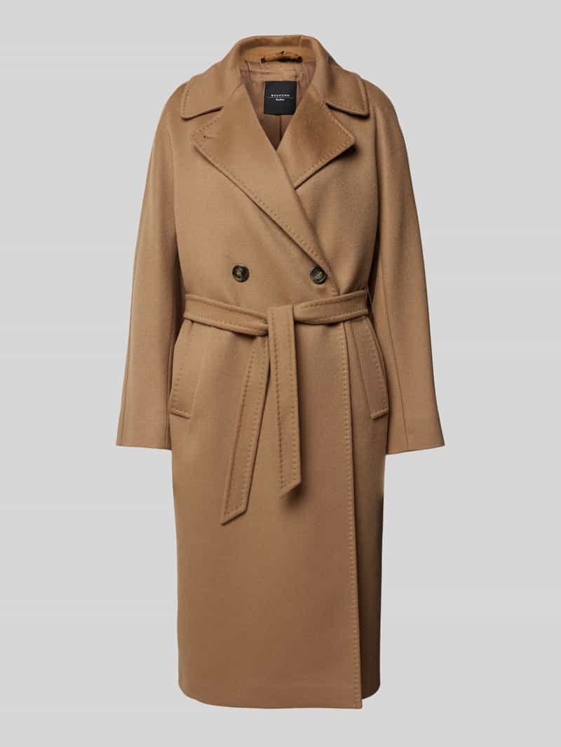 Weekend Max Mara Lange kasjmier jas met strikceintuur, model 'CASCIA'