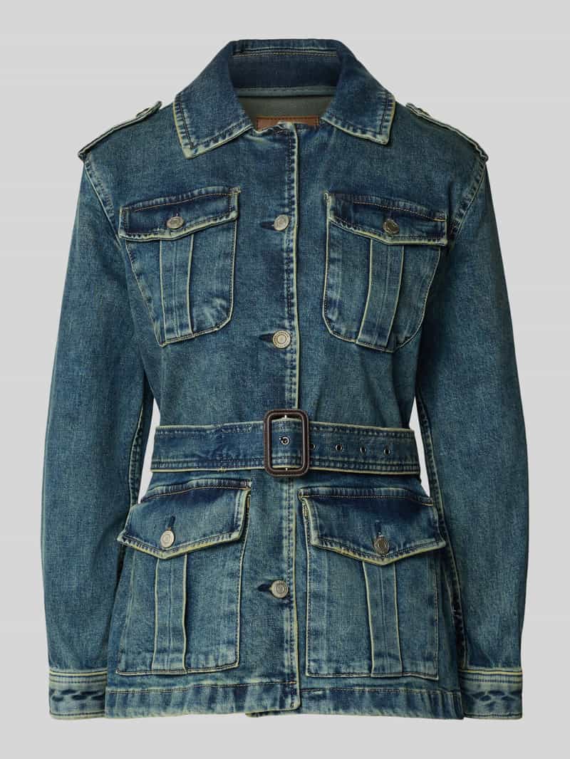 Lauren Ralph Lauren Jeansjack van katoenmix met platte kraag model 'Kufrell'
