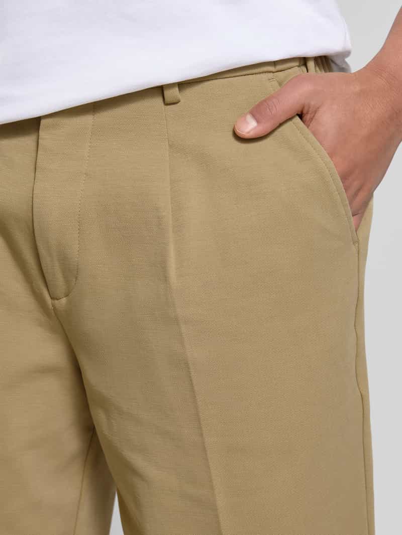 casual friday Regular fit bandplooibroek met elastische band model 'PIERCE'