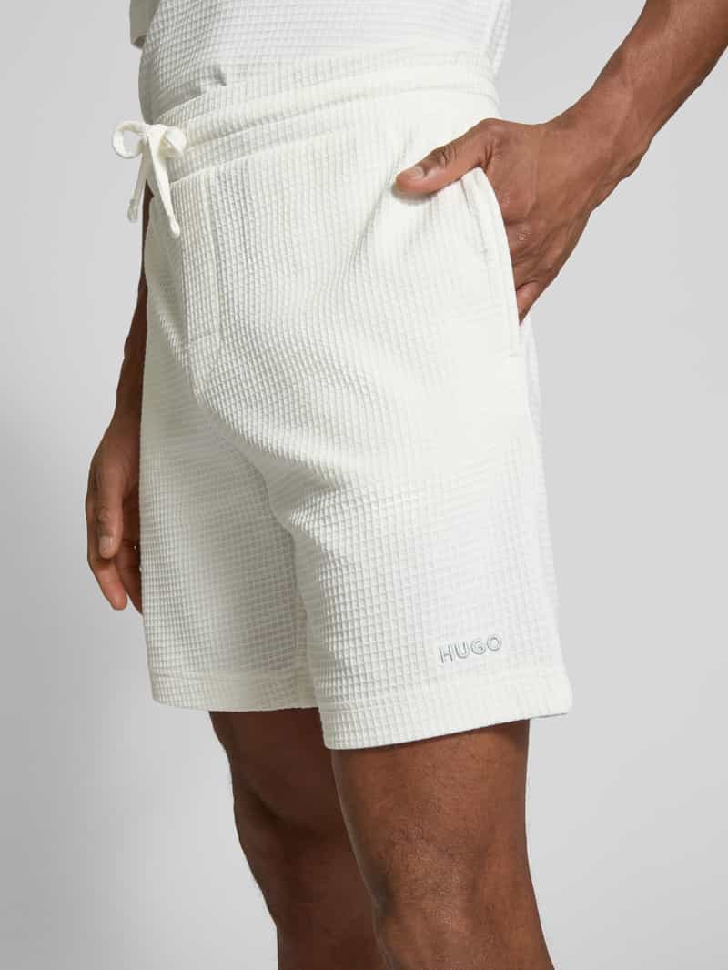 HUGO Regular fit sweatshorts met structuurmotief model 'Austin'