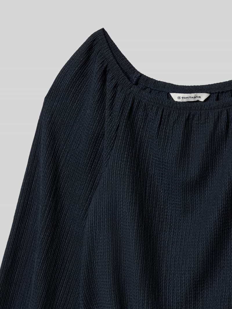 Tom Tailor Regular fit blouse met lange mouwen en Carmen-hals
