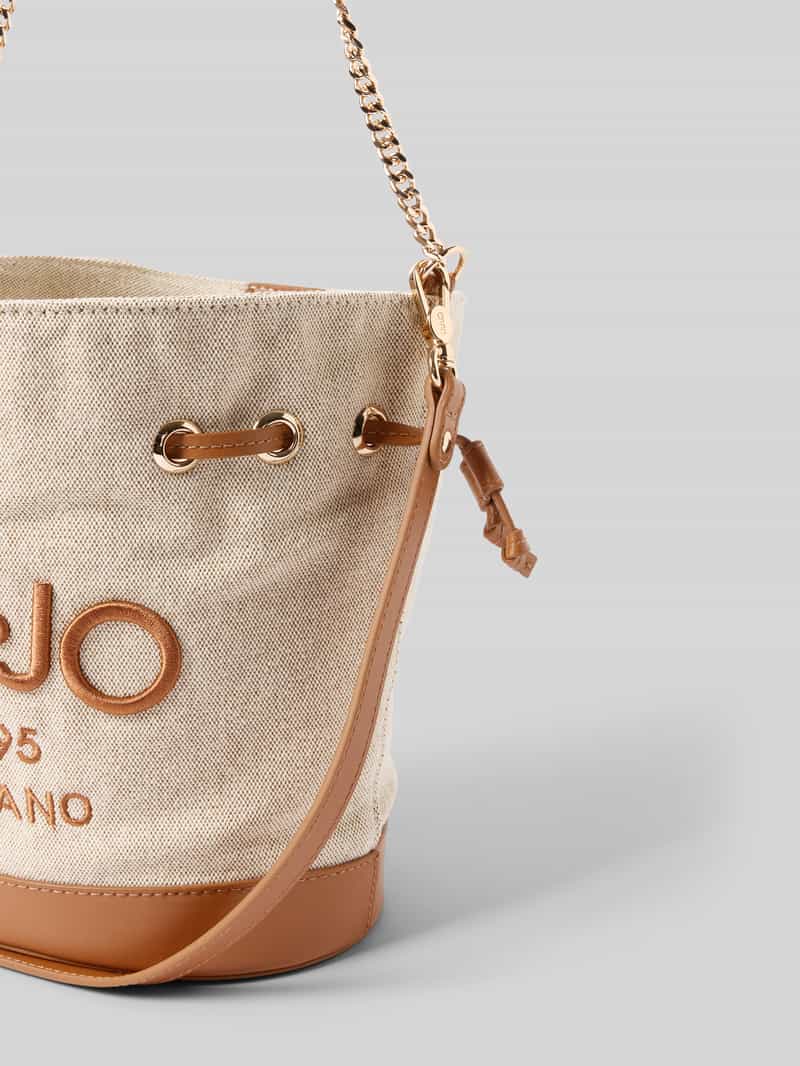 Liu Jo White Bucket bag met labelstitching model 'BENA'