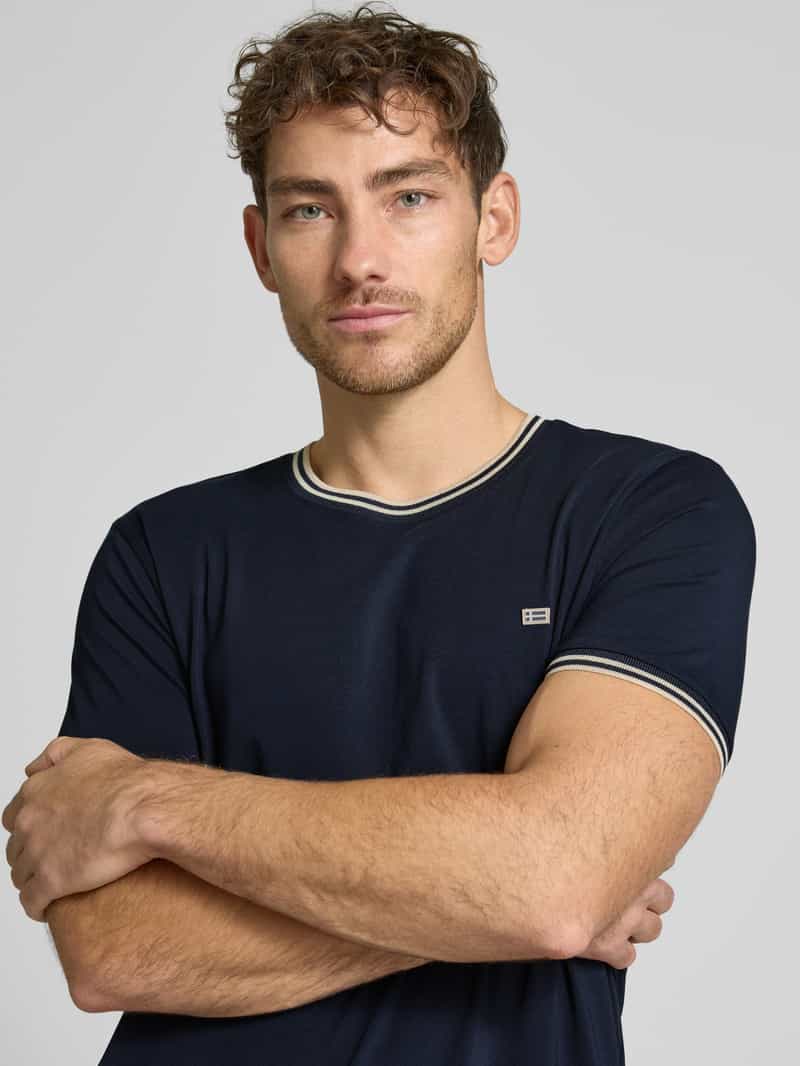 Christian Berg Men T-shirt met ribboorden