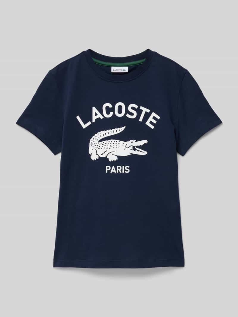 Lacoste T-shirt met labelprint en ronde hals