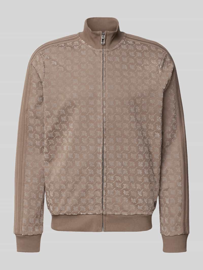 JOOP! Collection Sweatjack met labeldetail en opstaande kraag