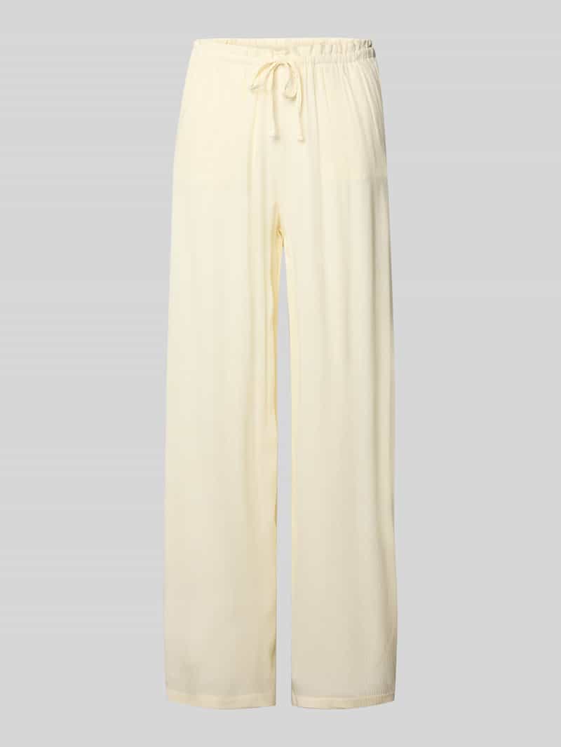 Wide leg stoffen broek met tunnelkoord