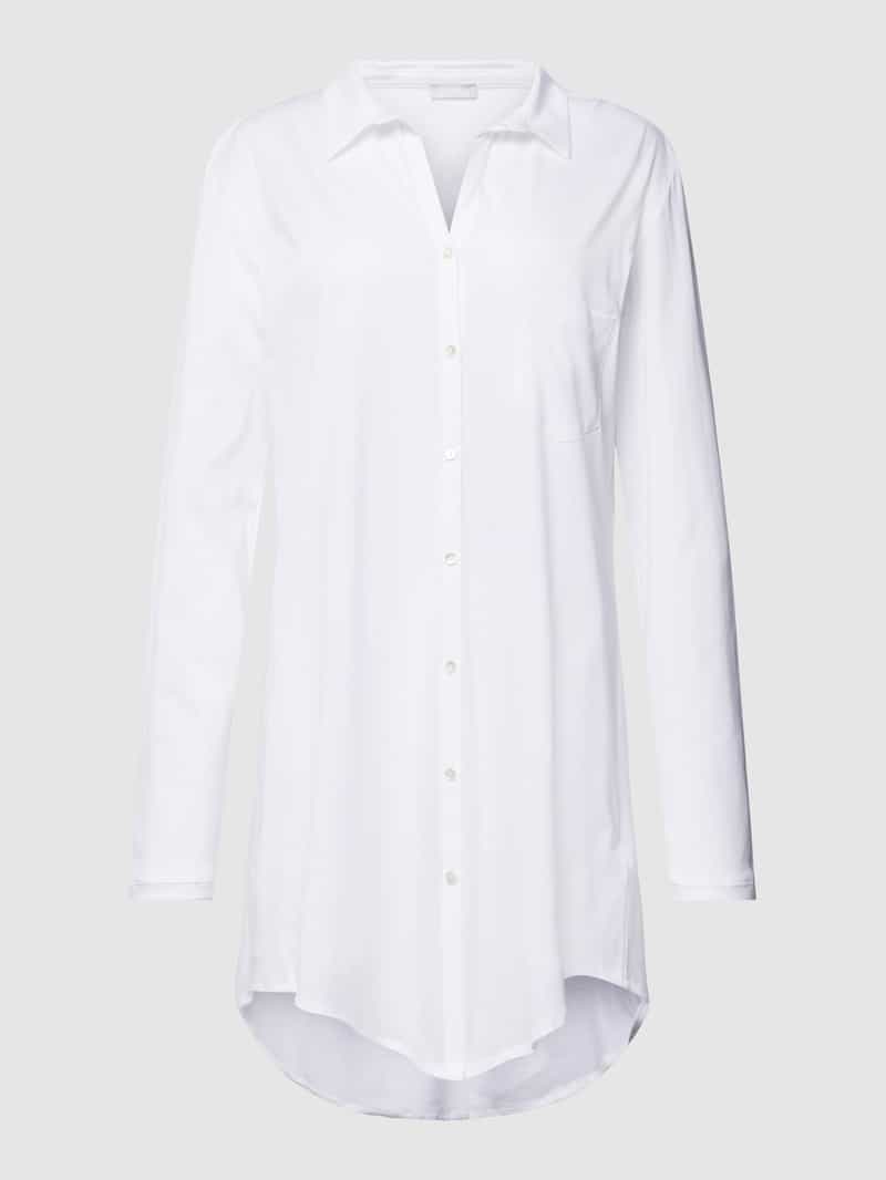 Nachthemd met effen design en knoopsluiting