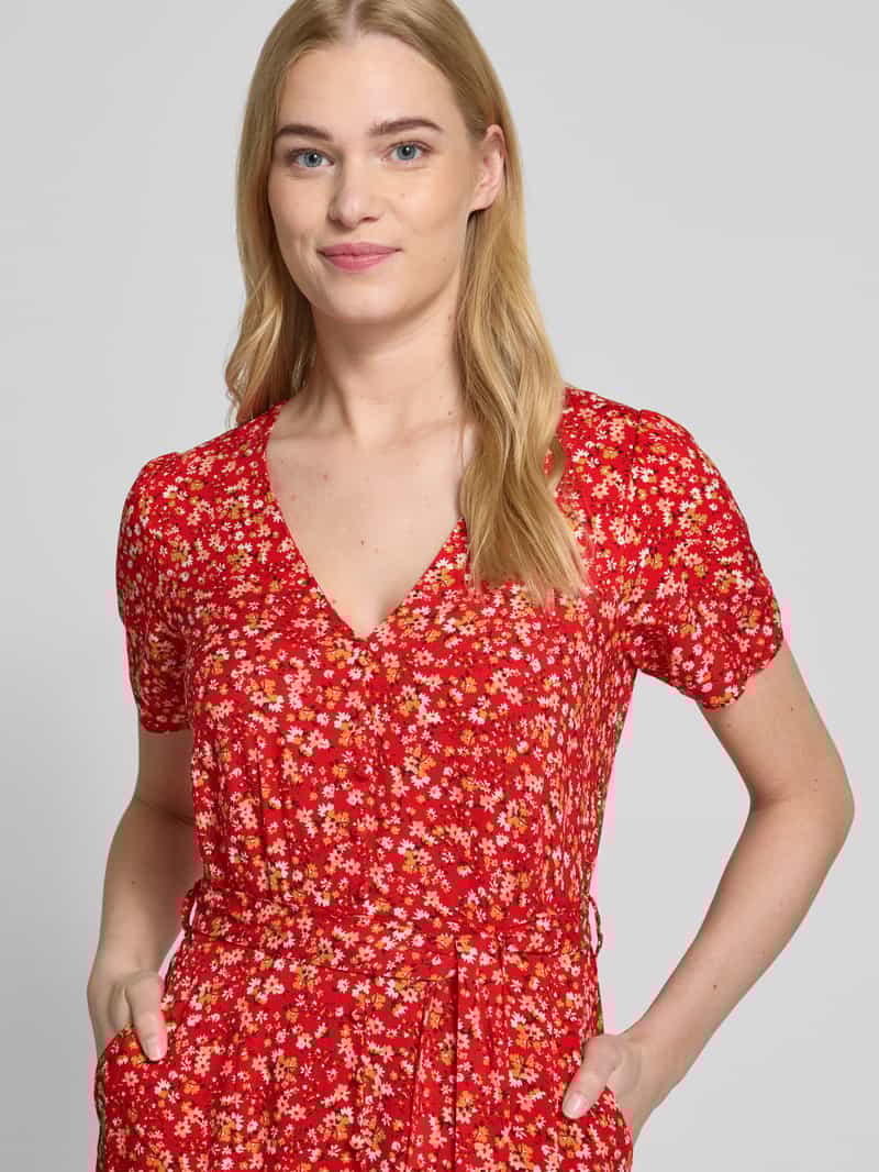 Apricot Midi-jurk van viscose met knoopsluiting en strikceintuur