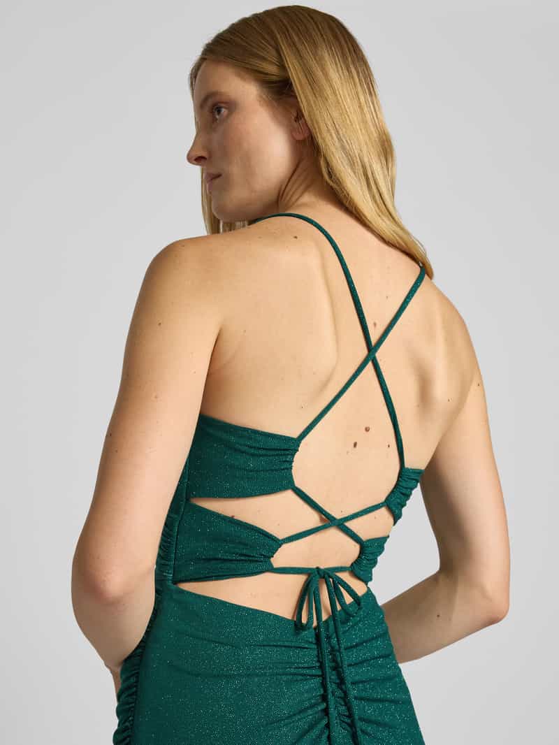 Mascara Slim fit avondjurk met plooien