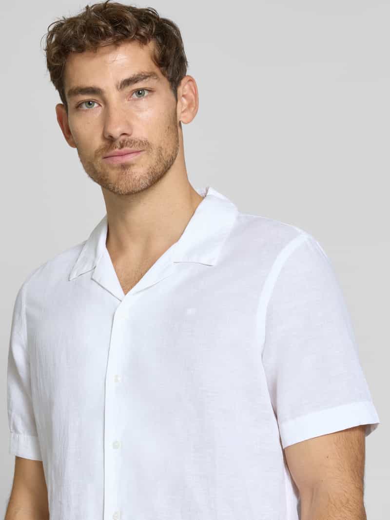 CK Calvin Klein Regular fit linnen overhemd met reverskraag