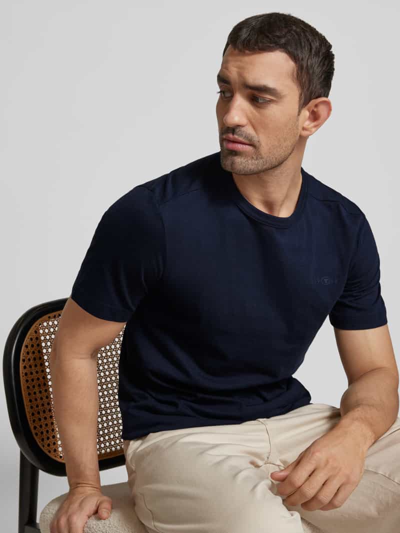 Tom Tailor Regular fit T-shirt van puur katoen met rubberen logoprint