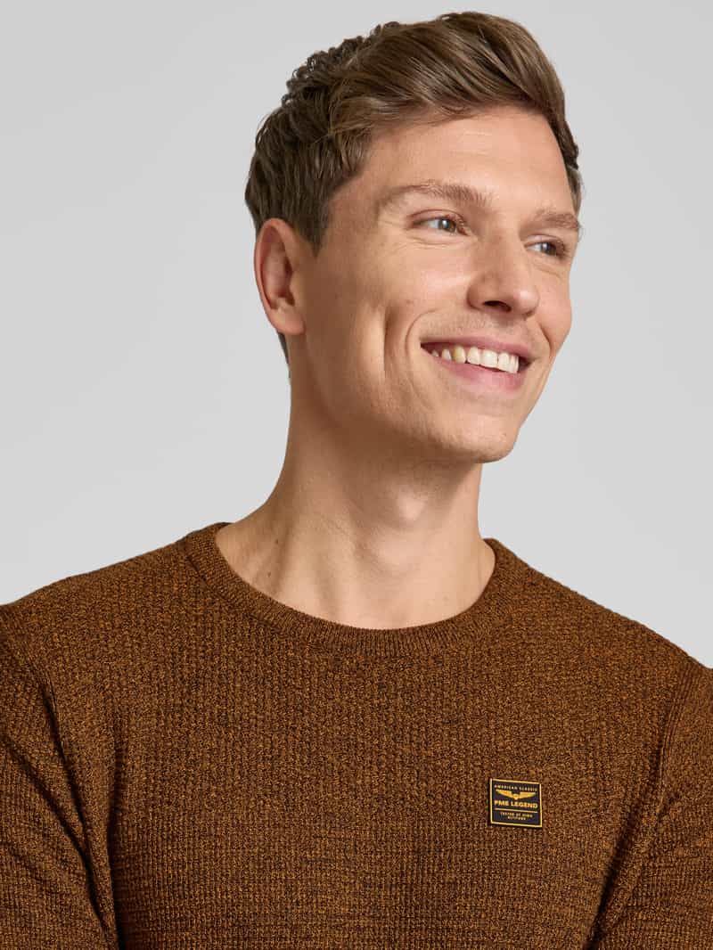 PME Legend Gebreide pullover met labelpatch