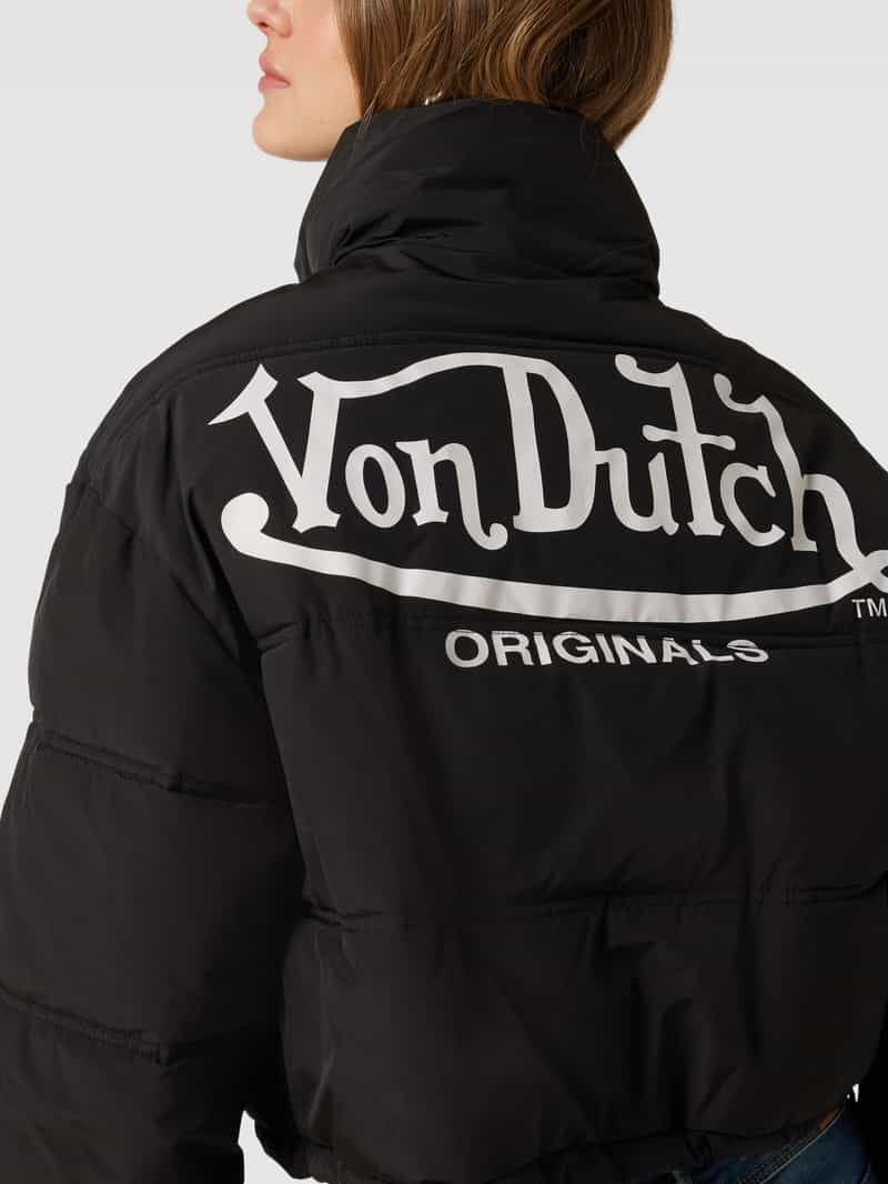 Von Dutch Kort gewatteerd jack met labelprint