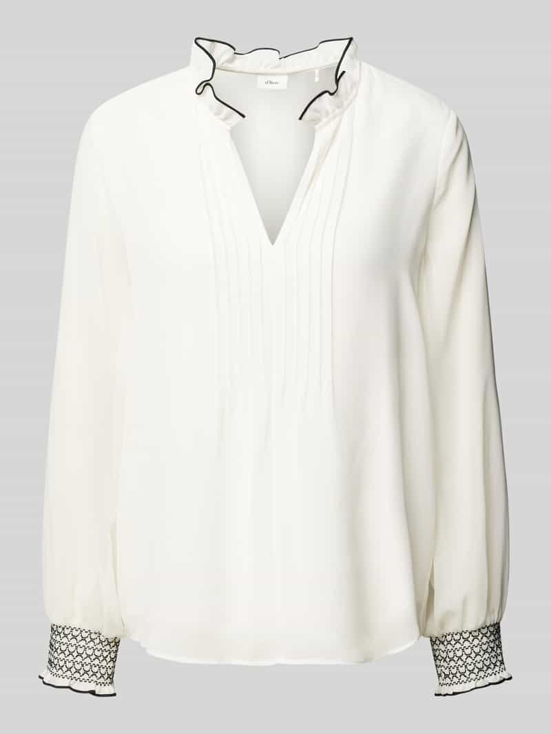 S.Oliver BLACK LABEL Regular fit chiffon blouse met contrastdetails