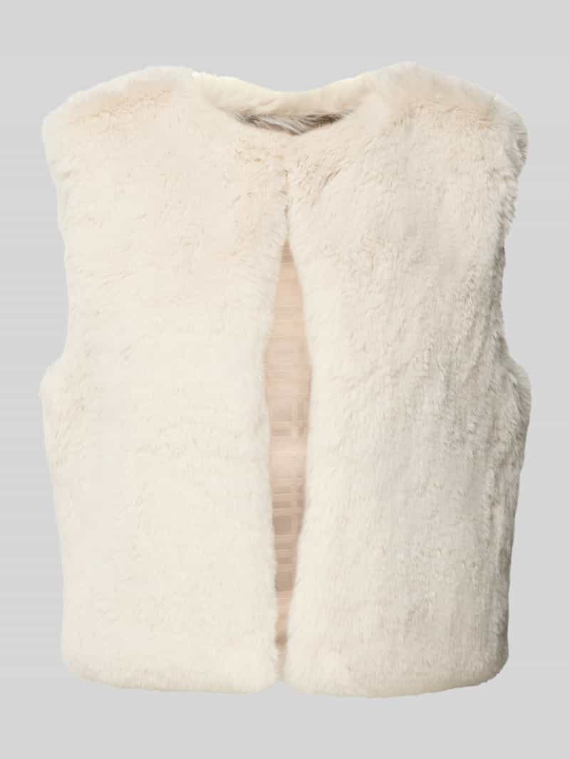 milano italy Gilet van imitatiebont met ronde hals