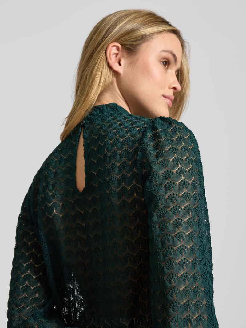 Vero Moda Regular fit kanten blouse met ronde hals model 'BECCA'