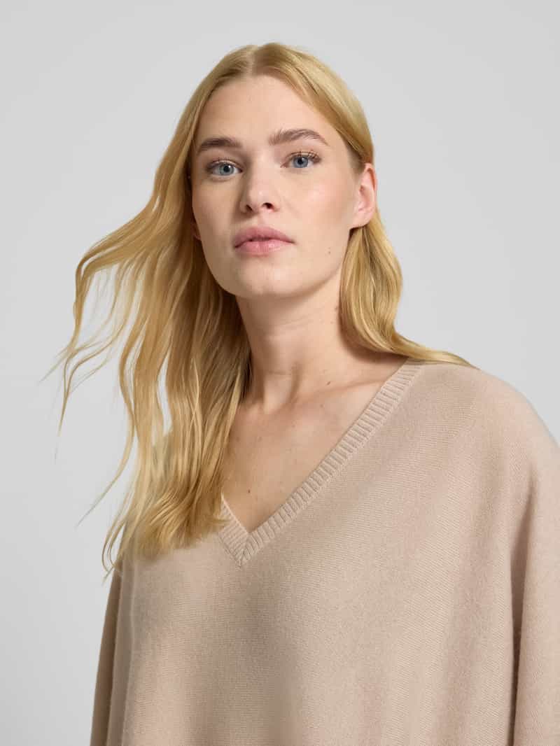 herzensangelegenheit Poncho van een mix van katoen en kasjmier