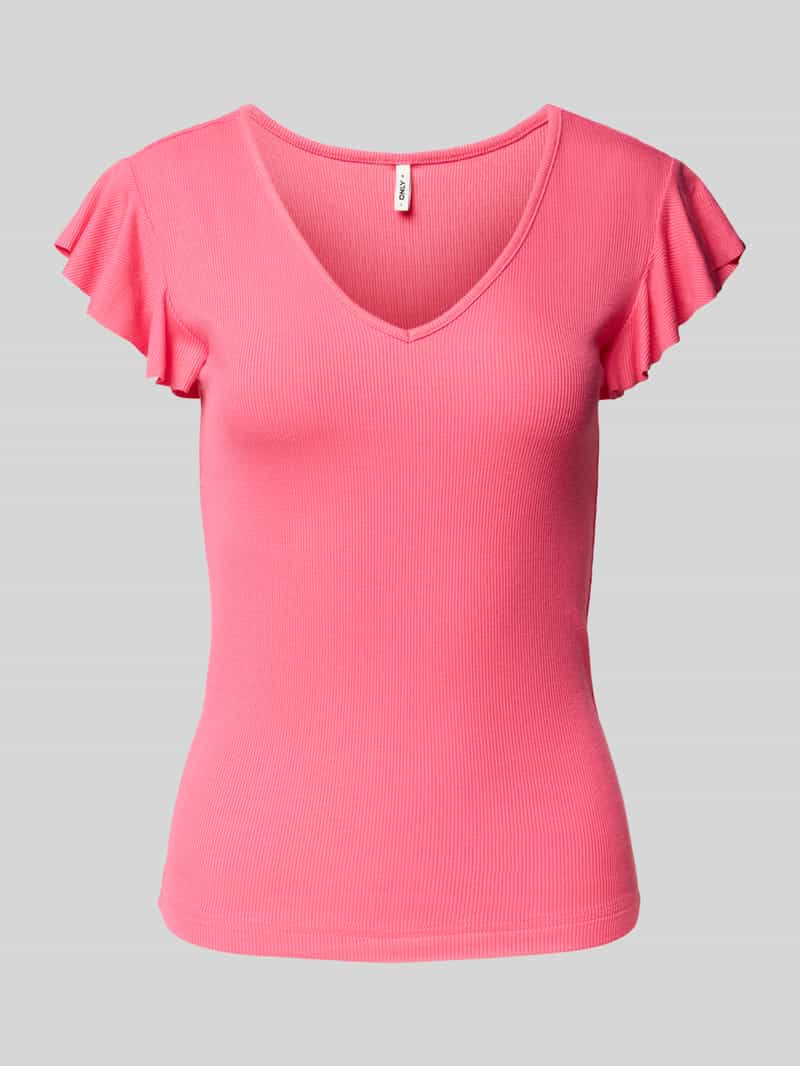 Only Slim fit T-shirt in riblook model 'BELIA'