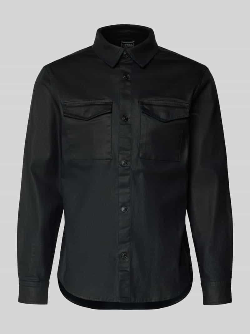 Regular fit overhemdjack met borstzakken Model 'THEO'