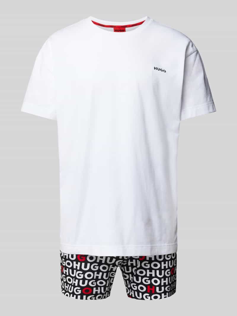 HUGO Pyjama met labelprints model 'Tortuga'
