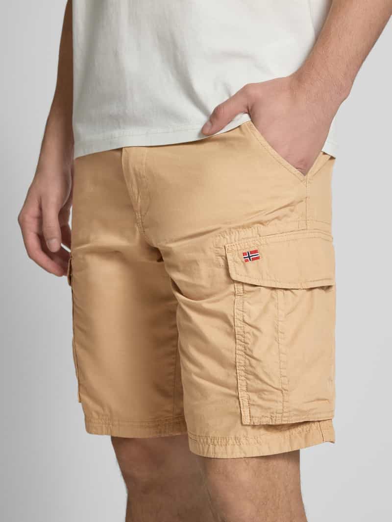 Napapijri Loose fit korte cargobroek met logostitching model 'NOTO 2.0'