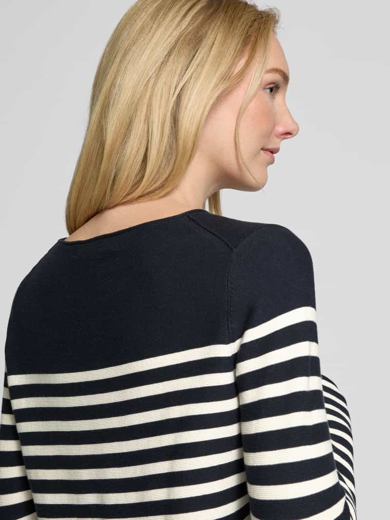 Marc O'Polo Regular fit gebreide pullover van puur katoen met streepmotief