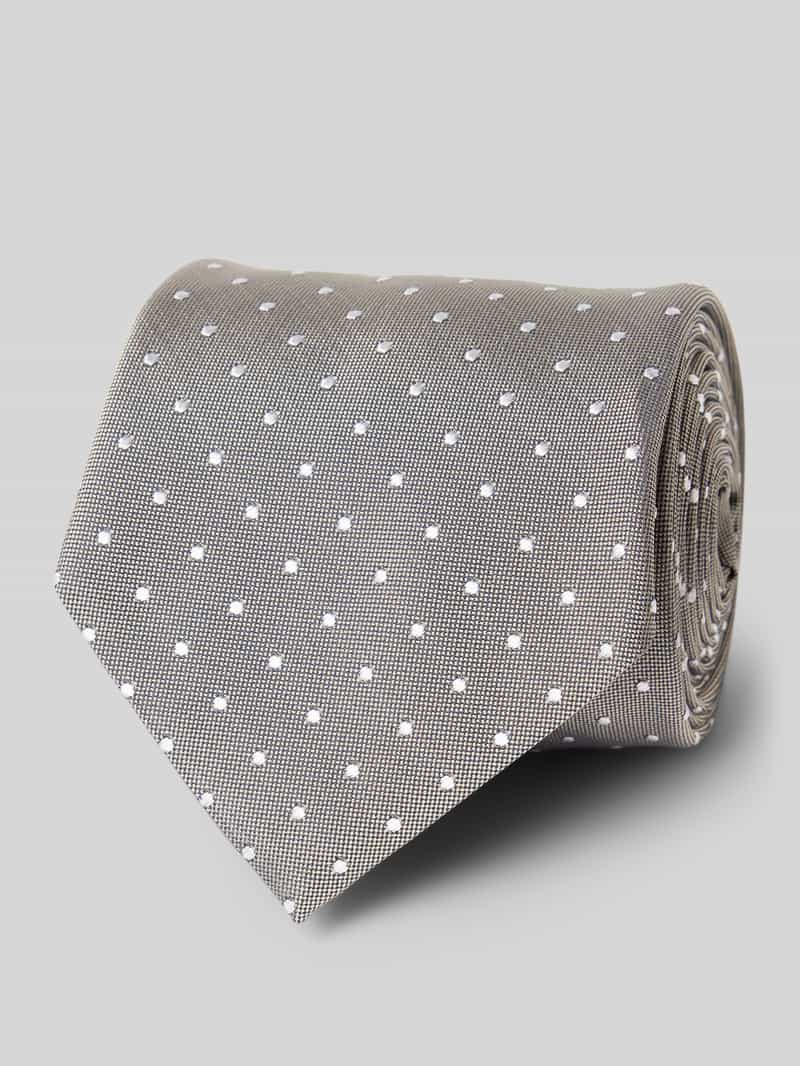 Boss Zijden stropdas met labeldetail