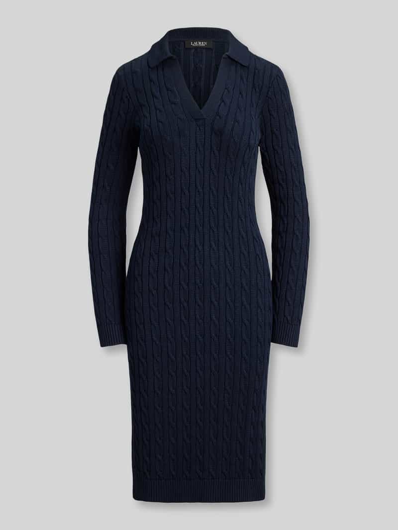 Lauren Ralph Lauren slim fit tricotjurk van mix van katoen en viscose