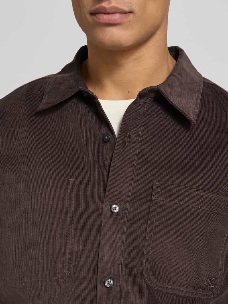 Calvin Klein Jeans Easy fit corduroy overhemd met borstzakken