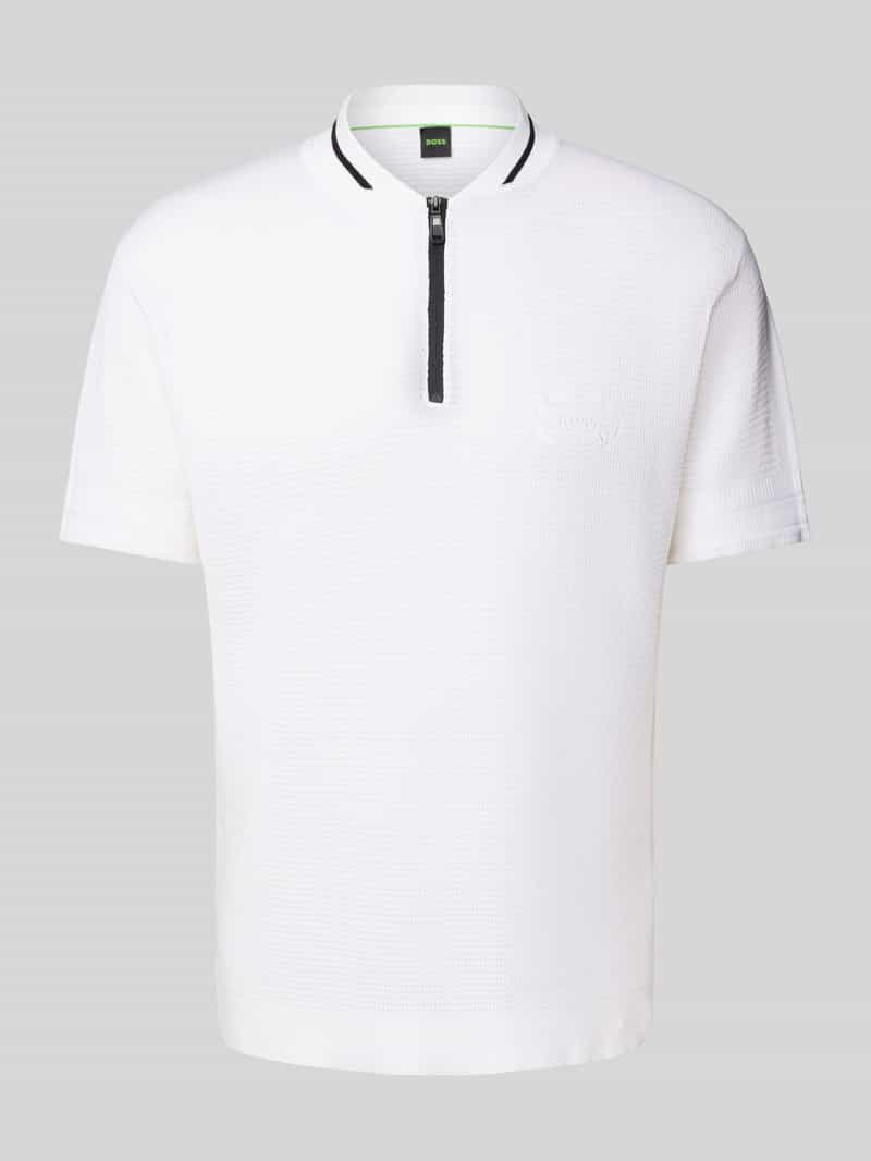 BOSS Green Poloshirt met korte ritssluiting